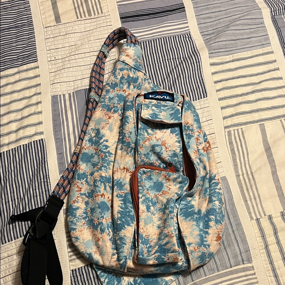 Kavu Blue and Orange Patterned Sling Bag